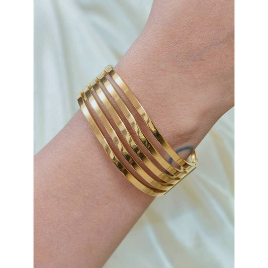 5‑Row Minimal Stack Bracelet | 18K Gold Plated Stainless Steel