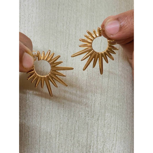 Sunburst Spike Hoop Earrings