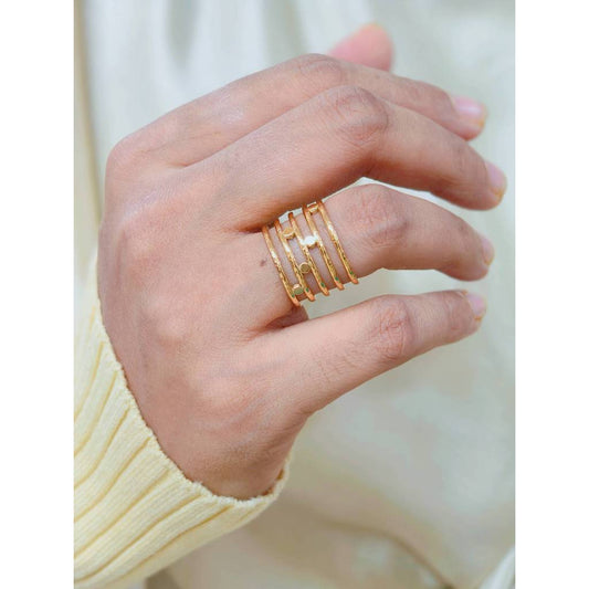 Spiral Multi-Wire Adjustable Ring