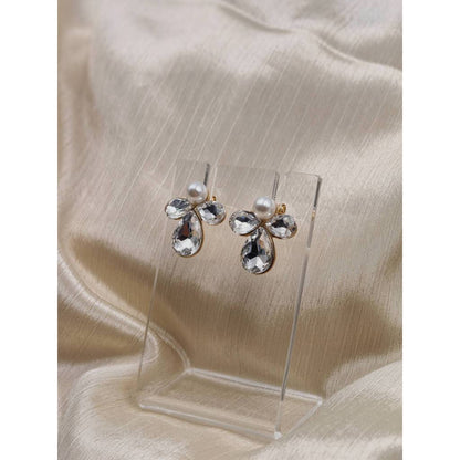 Pearl Petal Stud Earrings