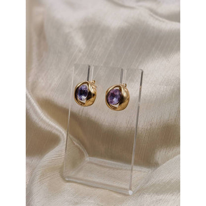 Dome Gem Stud Earrings
