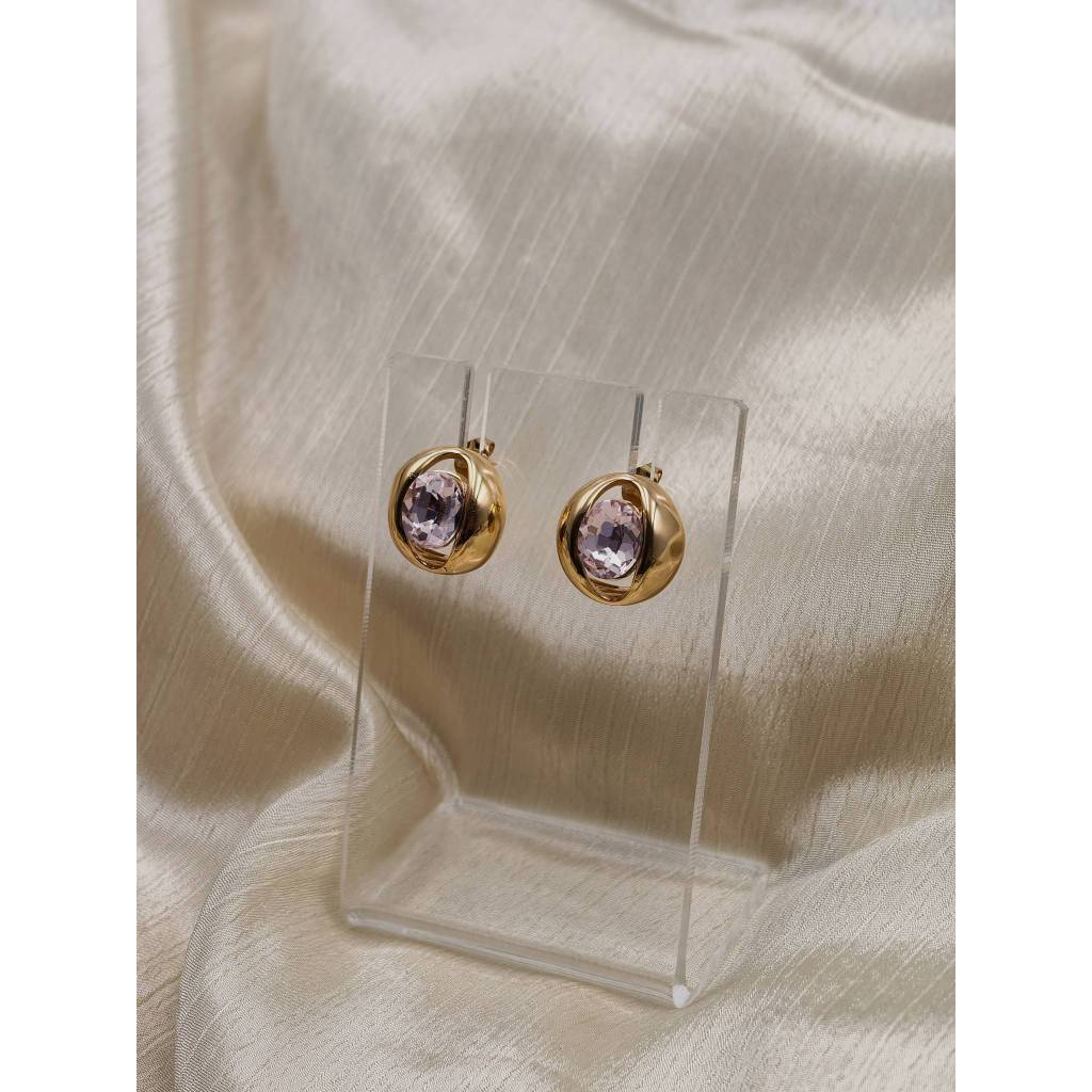 Dome Gem Stud Earrings
