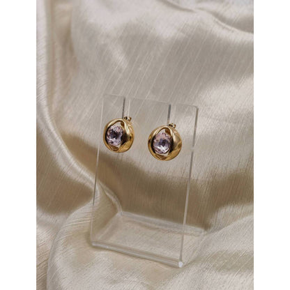 Dome Gem Stud Earrings