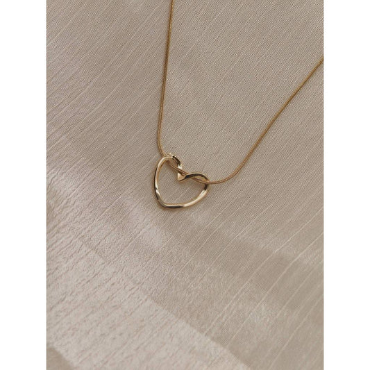 Twisted Open Heart Pendant Necklace