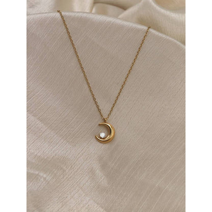 Crescent Moon Pendant Necklace
