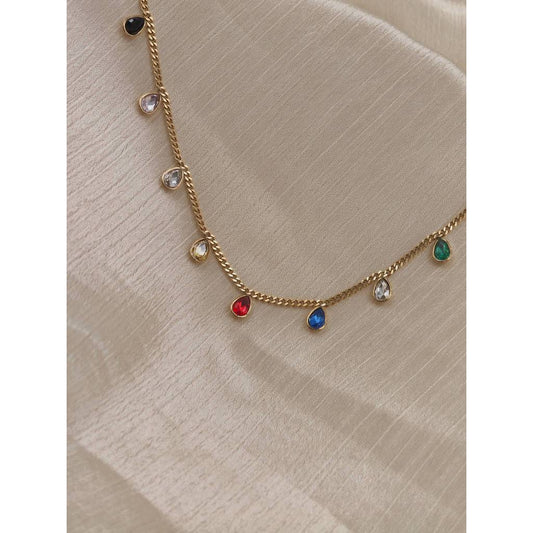 Multicolor Teardrop Necklace