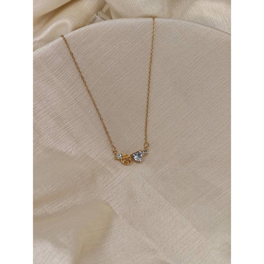 Rose Heart Pendant Necklace