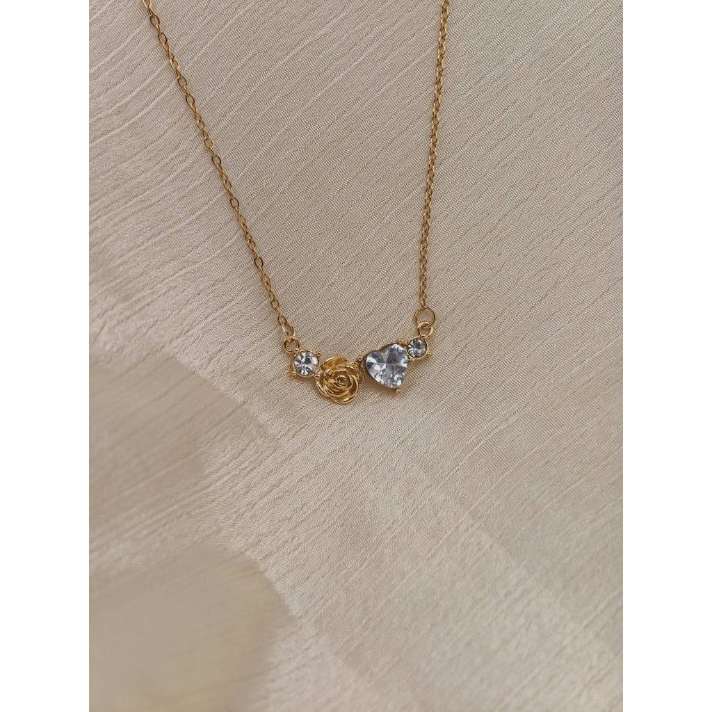 Rose Heart Pendant Necklace