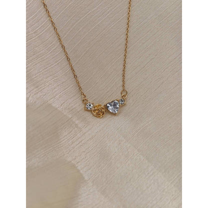 Rose Heart Pendant Necklace