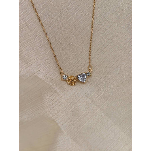 Rose Heart Pendant Necklace