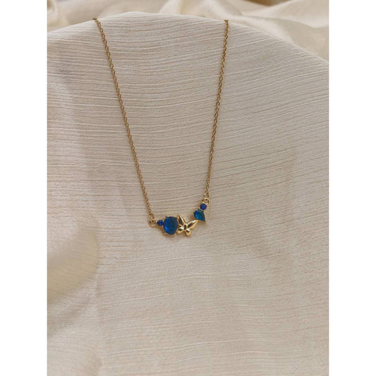 Sapphire Butterfly Pendant Necklace