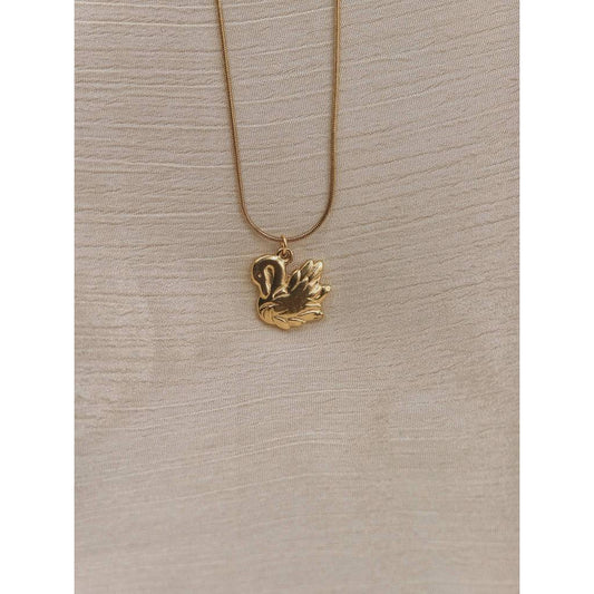 Golden Swan Pendant Necklace