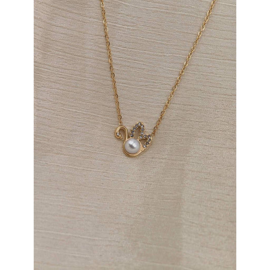 Pearl Swan Pendant Necklace