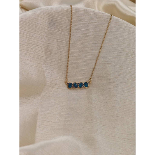 Navy Blue Bar Pendant Necklace