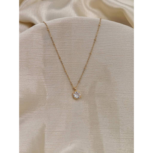CZ Solitaire Pendant Necklace