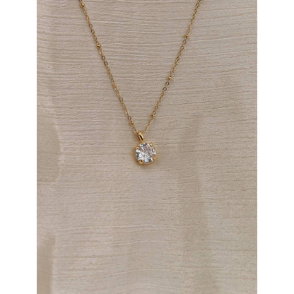 CZ Solitaire Pendant Necklace
