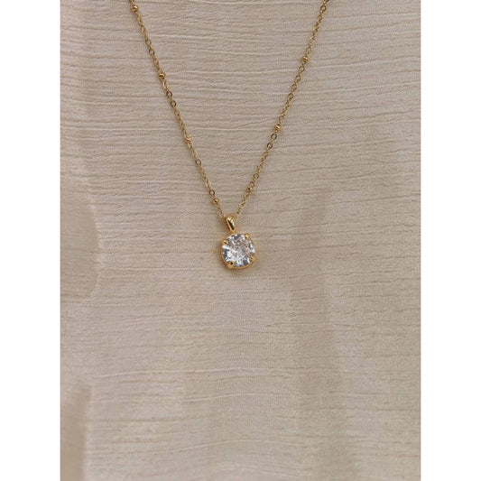 CZ Solitaire Pendant Necklace
