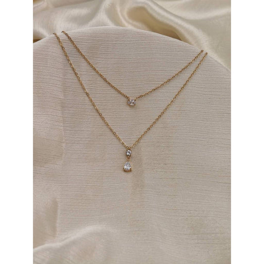 CZ Double Layered Necklace