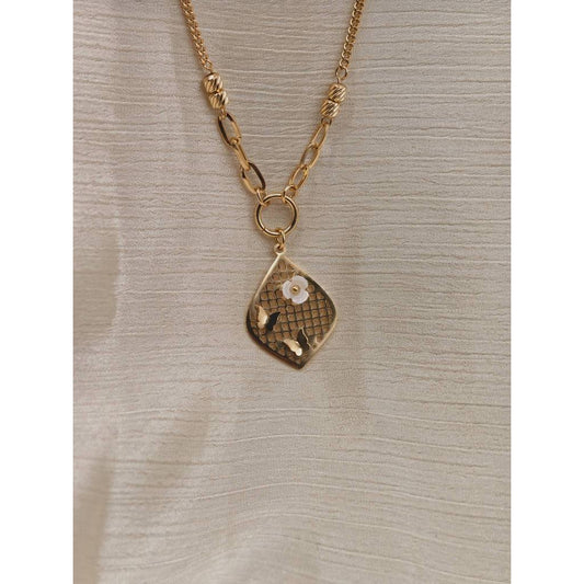 Flower Enamel Kite Pendant Necklace