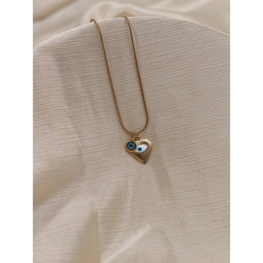 Evil Eye Heart Pendant Necklace