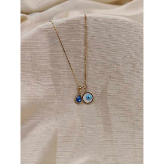 Double Evil Eye Drop Necklace