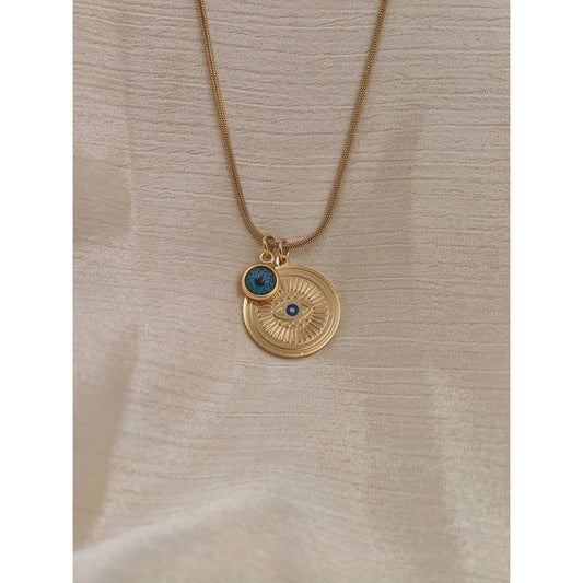 Double Evil Eye Coin Necklace