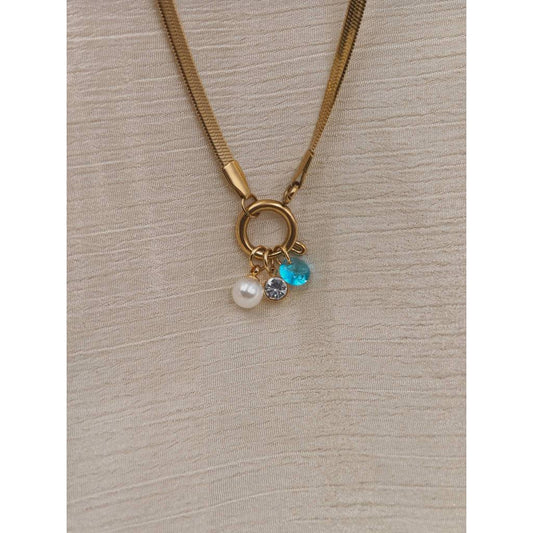 Pearl & Gem Drop Necklace