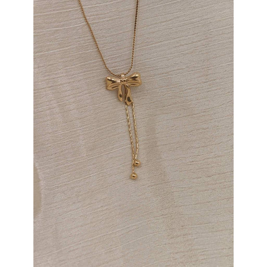 Bow Drop Necklace