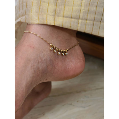 CZ Beaded Anklet Pair