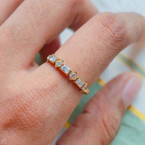 Alternating Cut Band Ring