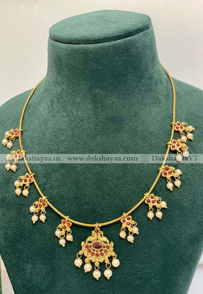 Classic Temple Pearl Necklace Set