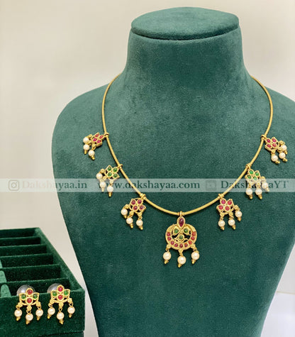 Classic Temple Pearl Necklace Set