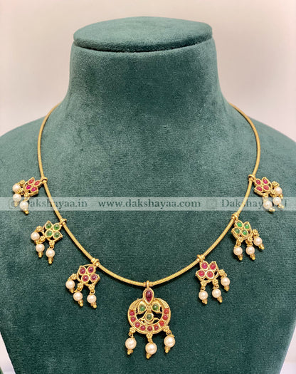 Classic Temple Pearl Necklace Set