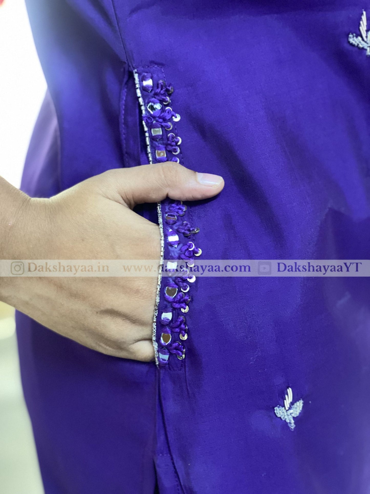 Royal Purple Embroidered Kurta Set