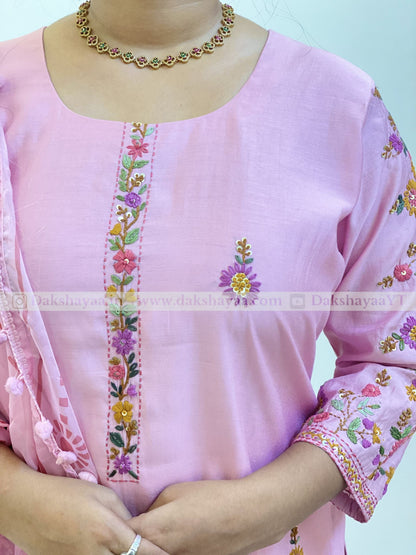 Blush Bloom Embroidered Kurta Set