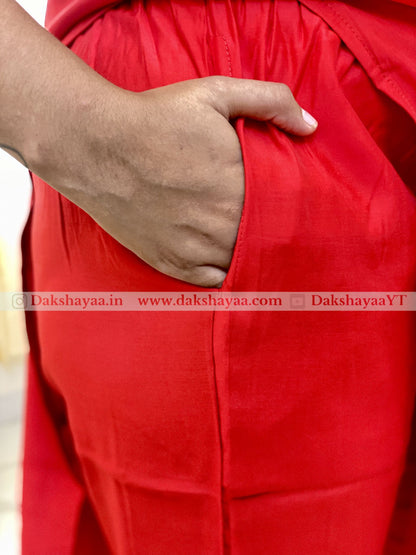 Scarlet Floral Embroidered Kurta Set