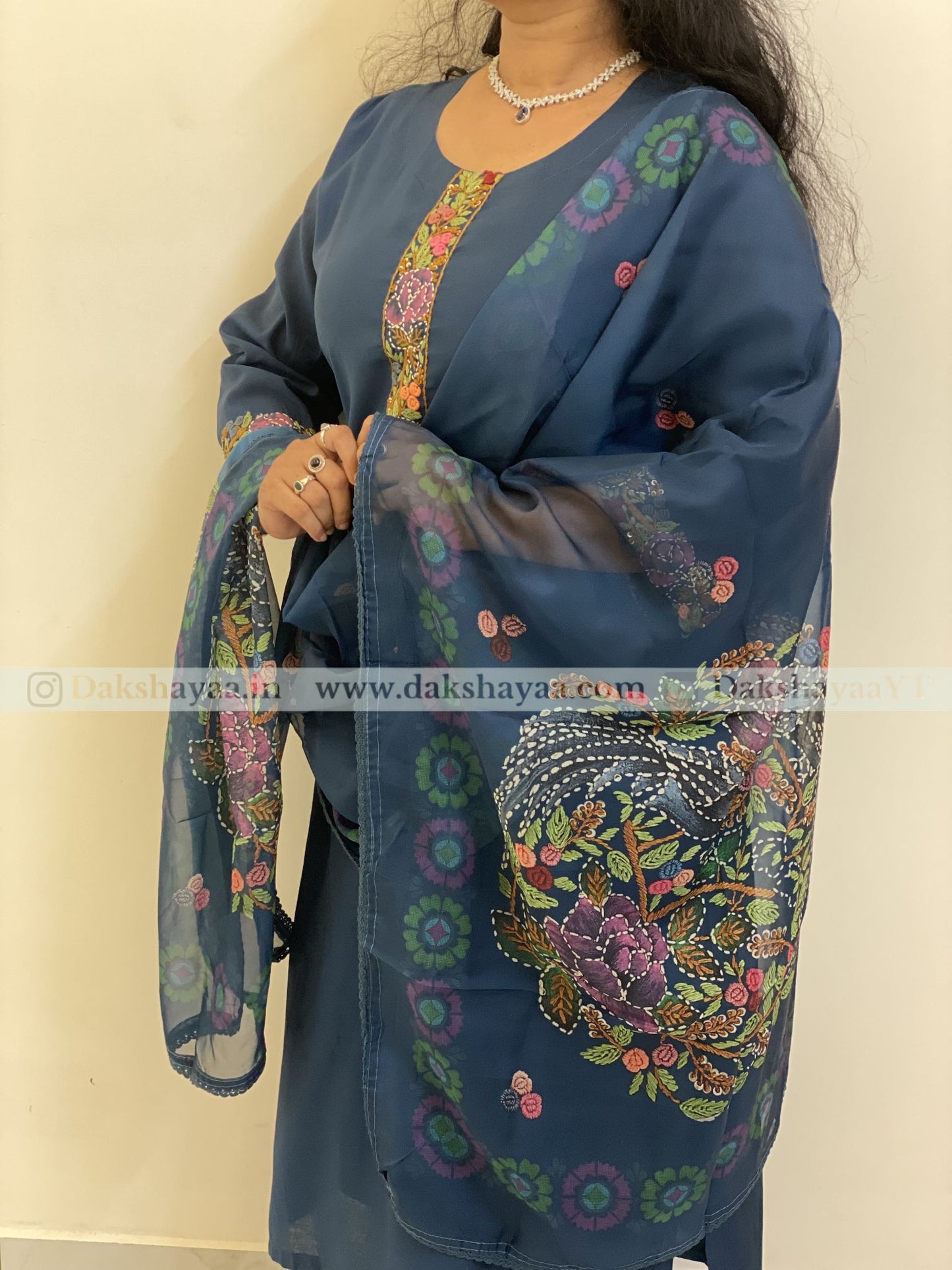 Midnight Garden Embroidered Kurta Set