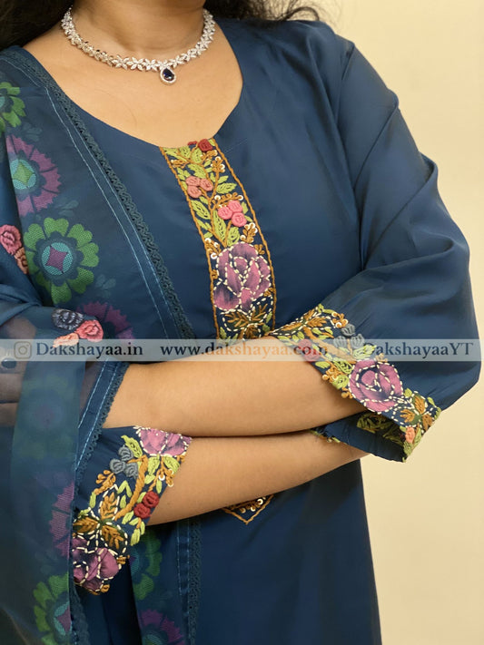 Midnight Garden Embroidered Kurta Set