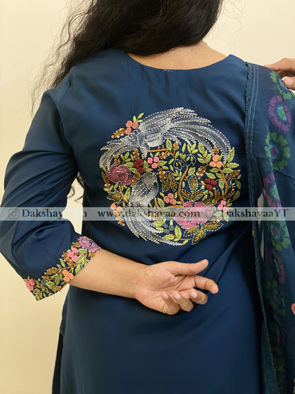 Midnight Garden Embroidered Kurta Set