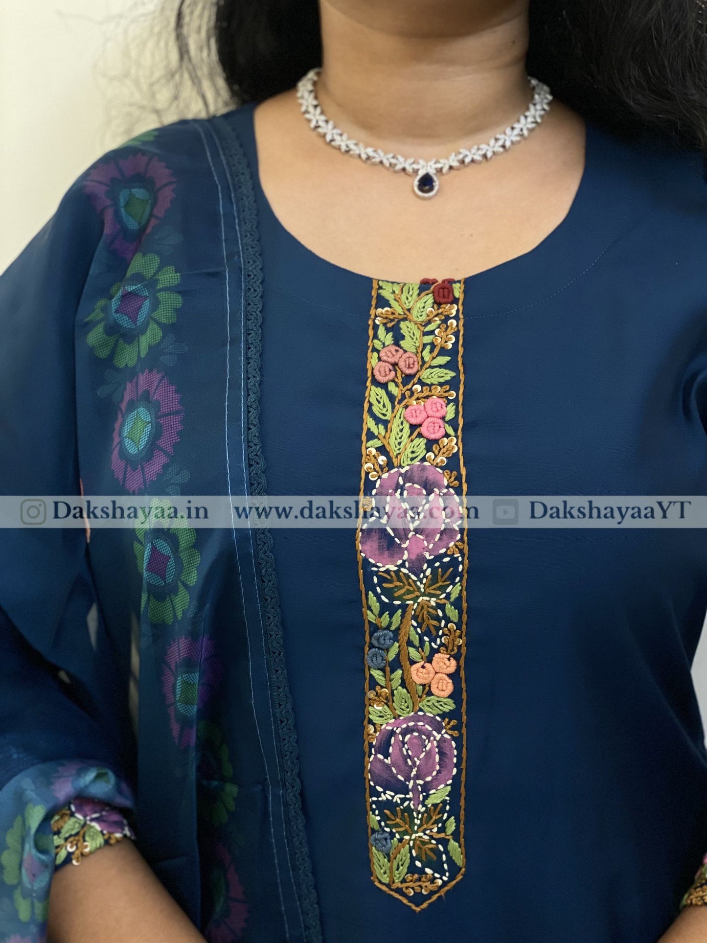 Midnight Garden Embroidered Kurta Set