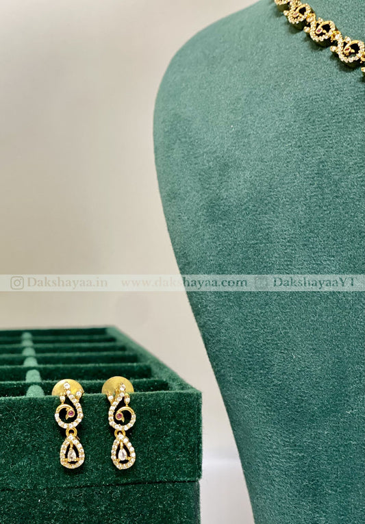 Classic Diamond Solitaire Choker Necklace Set