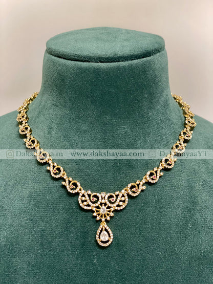 Classic Diamond Solitaire Choker Necklace Set