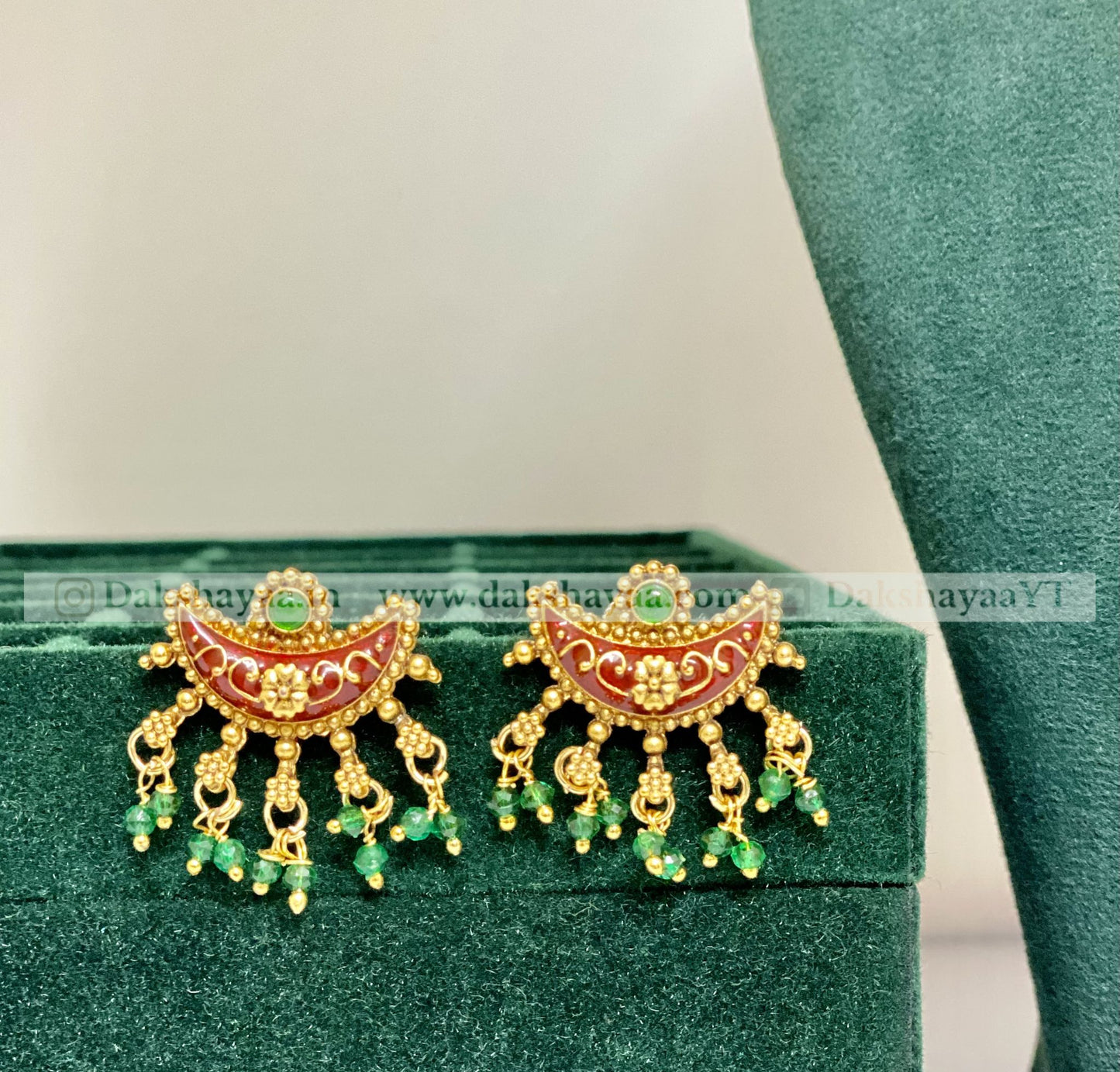 Matte Half Moon Enamel Temple Choker Set