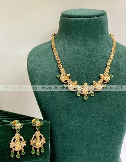 Lakshmi Motif Temple Choker Necklace Set