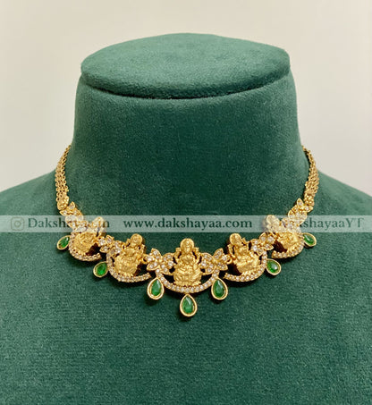 Lakshmi Motif Temple Choker Necklace Set