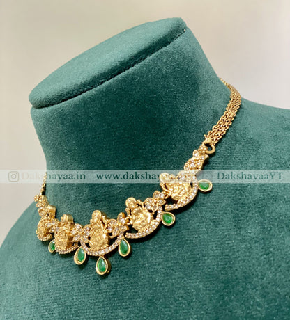 Lakshmi Motif Temple Choker Necklace Set