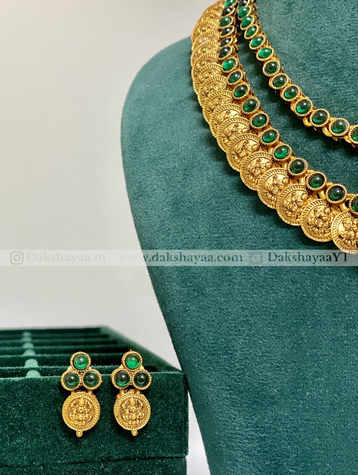 Lakshmi Coin Antique Double Layer Necklace Set