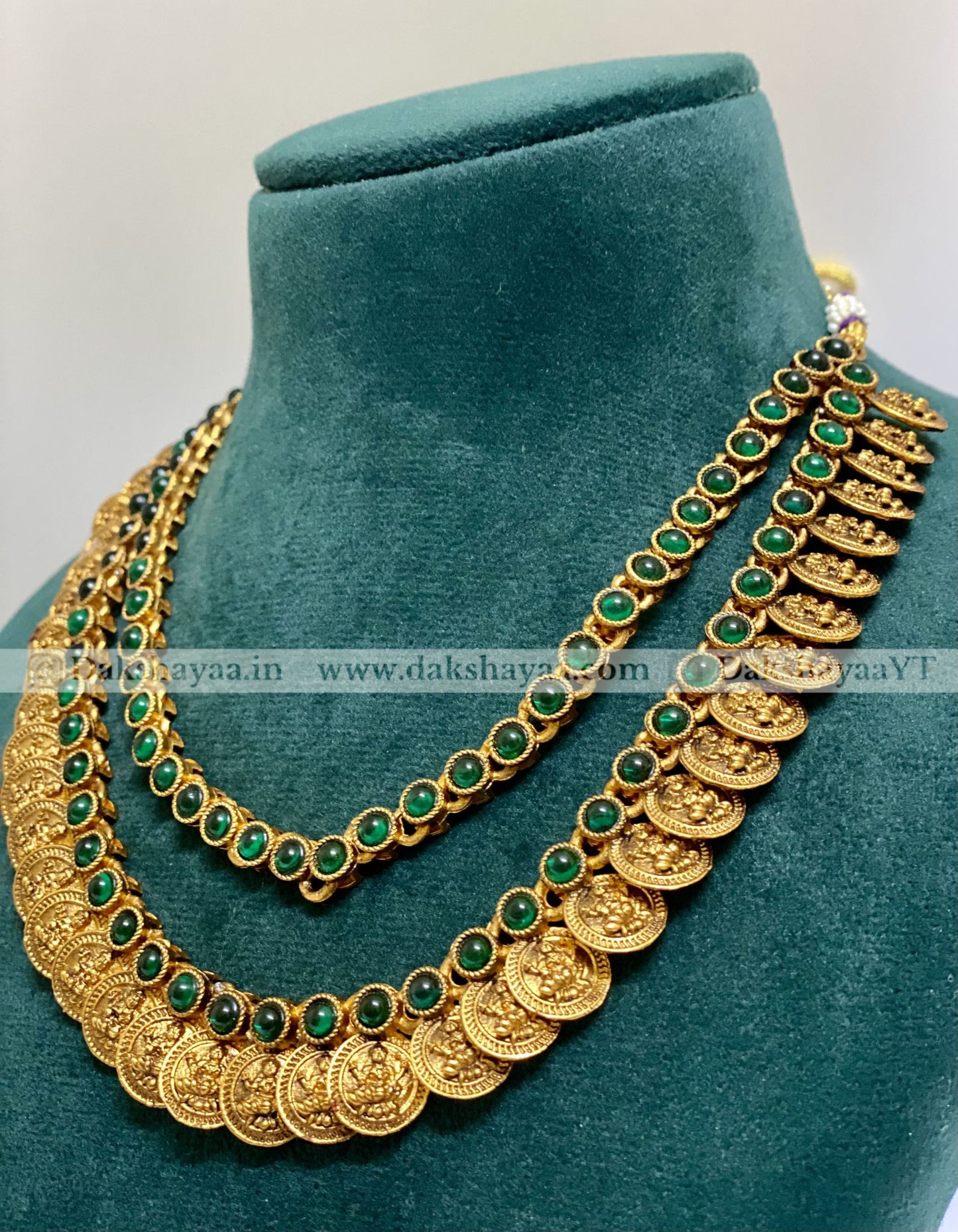 Lakshmi Coin Antique Double Layer Necklace Set