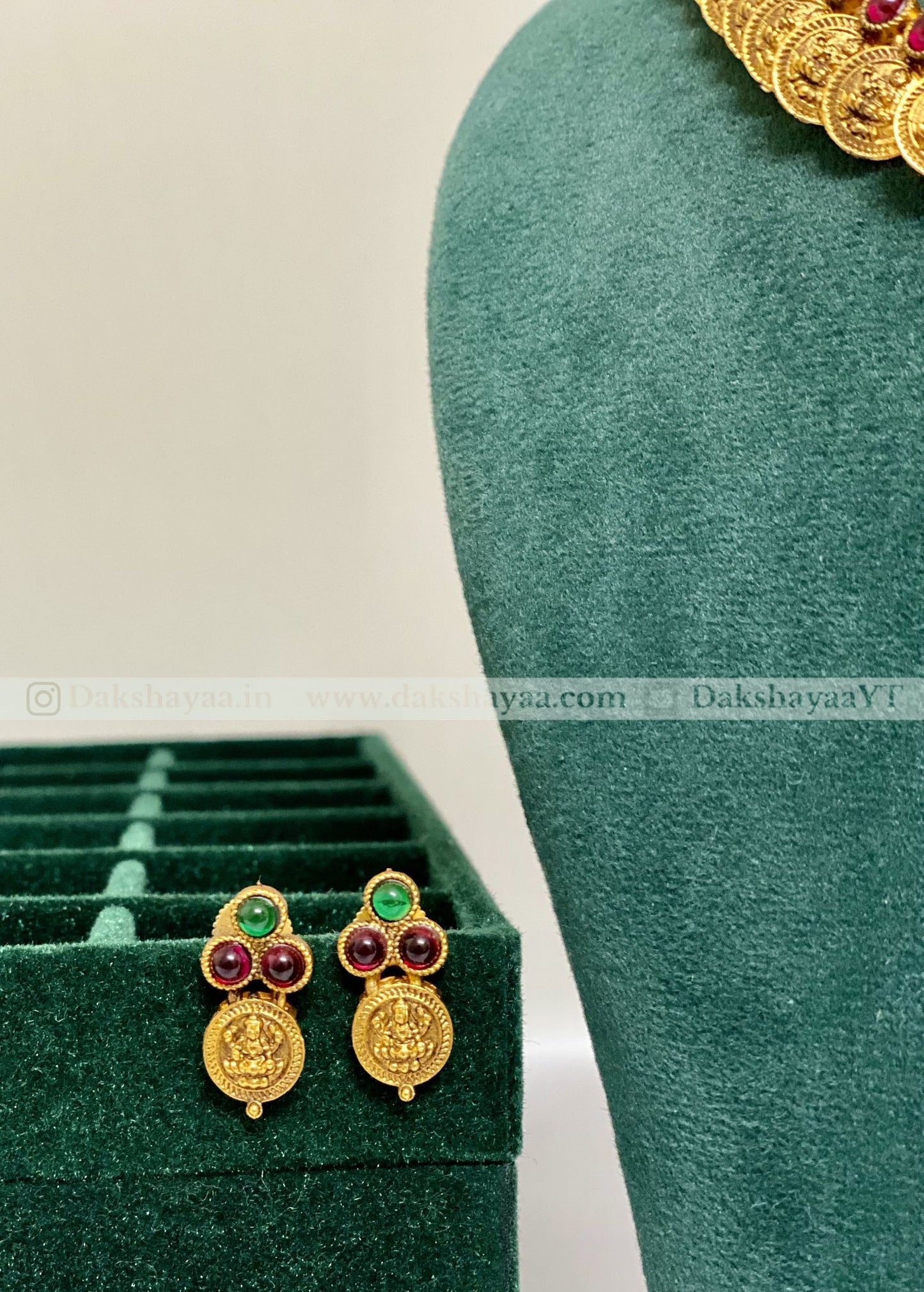 Lakshmi Coin Antique Double Layer Necklace Set