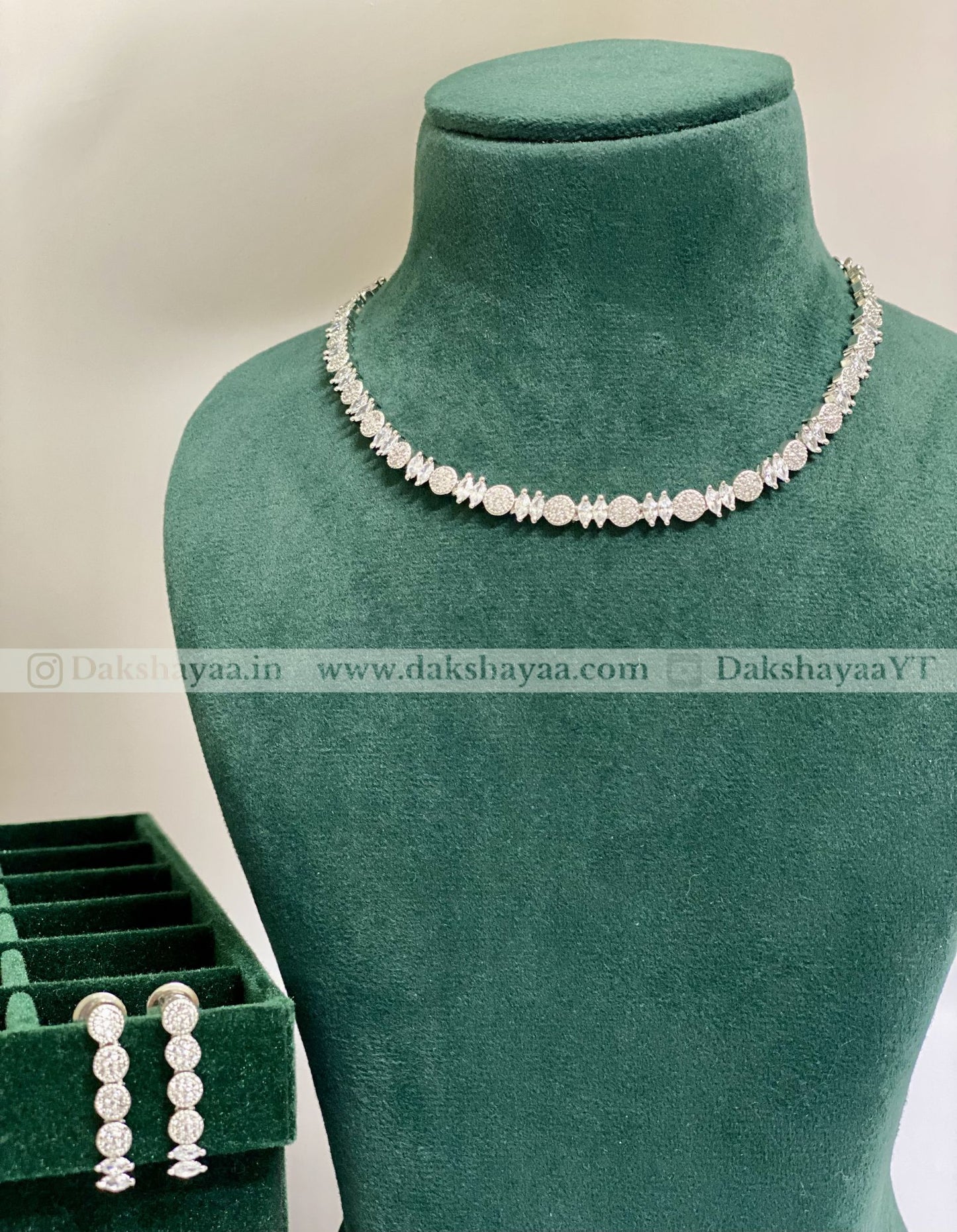 Minimalist American Diamond Tennis Necklace Set